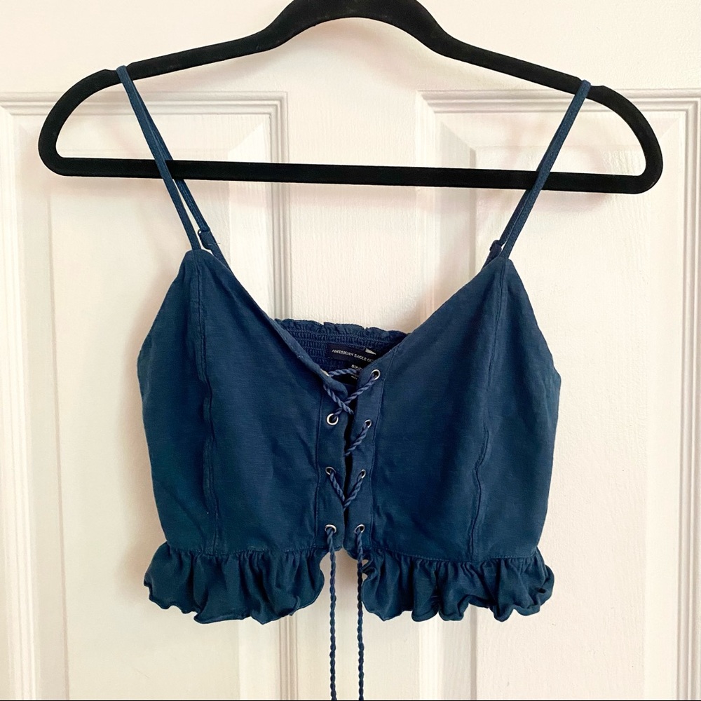 Blue American Eagle crop top